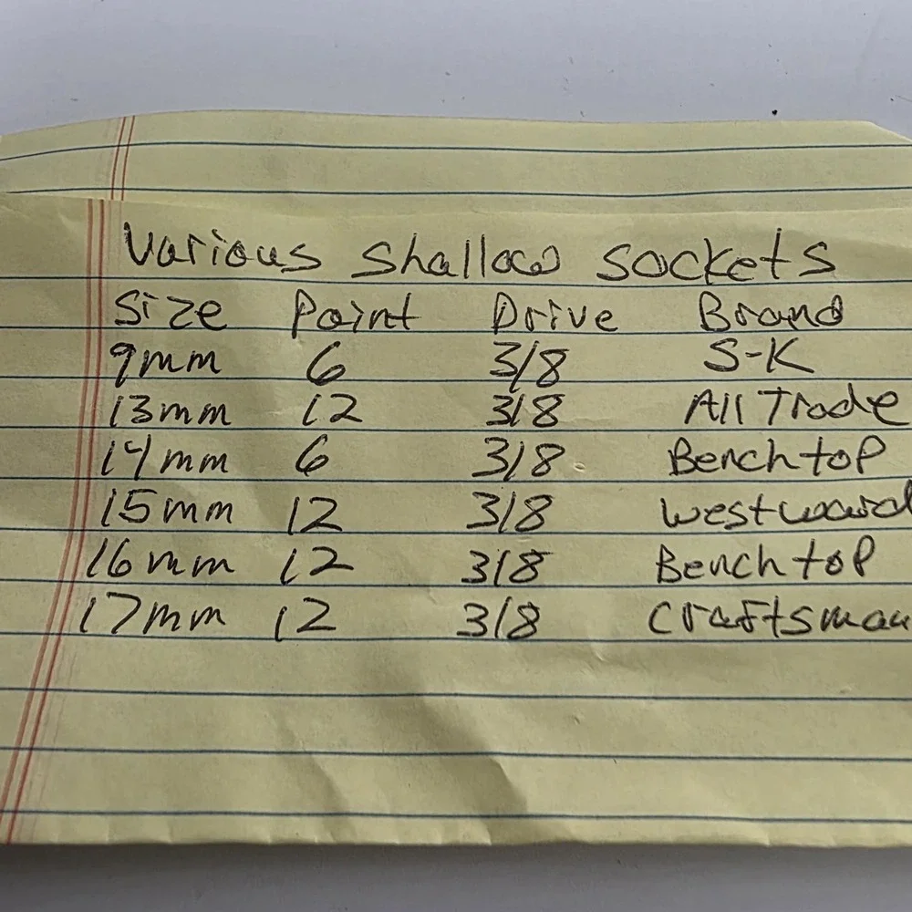 Used Various Shallow‎ Sockets Assorted Sizes *See Pics For List #986
